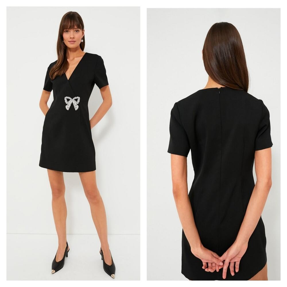 Tuckernuck Black Dress with Silver Bow Detail